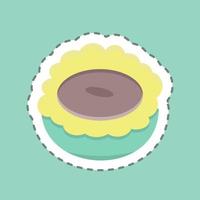 pastel de manzana cortado en línea adhesiva. adecuado para el símbolo de panadería. diseño simple editable. vector de plantilla de diseño. ilustración sencilla