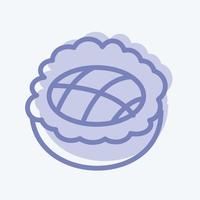 pastel de manzana icono. adecuado para el símbolo de panadería. estilo de dos tonos. diseño simple editable. vector de plantilla de diseño. ilustración sencilla