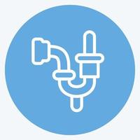 Icon Plumbing. suitable for building symbol. blue eyes style. simple design editable. design template vector. simple illustration vector