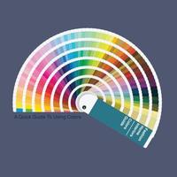 Illustration of opened RGB colors palette guide for graphic and web design