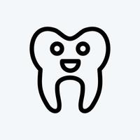 Icon Cleaned Tooth. suitable for medicine symbol. line style. simple design editable. design template vector. simple illustration vector