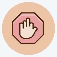 Icon Stop Hand. suitable for building symbol. flat style. simple design editable. design template vector. simple illustration
