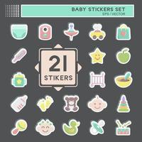 Stickers Set Baby. suitable for Kids symbol. simple design editable. design template vector. simple illustration vector