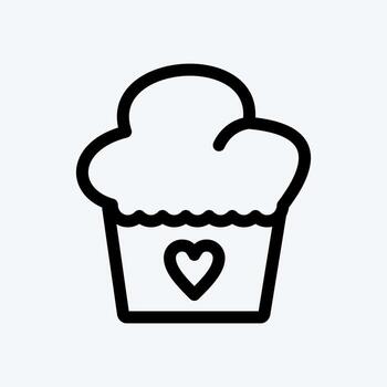 Icon Muffin. suitable for Bakery symbol. line style. simple design editable. design template vector. simple illustration vector