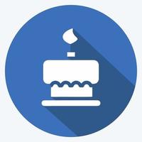 Icon Birthday Cake. suitable for Bakery symbol. long shadow style. simple design editable. design template vector. simple illustration vector