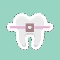 Sticker line cut Braces. suitable for medicine symbol. simple design editable. design template vector. simple illustration vector