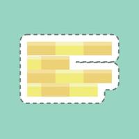 Sticker line cut Brickwork. suitable for building symbol. simple design editable. design template vector. simple illustration vector