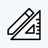 lápiz de icono y regla. adecuado para la construcción de símbolo. estilo de línea diseño simple editable. vector de plantilla de diseño. ilustración sencilla