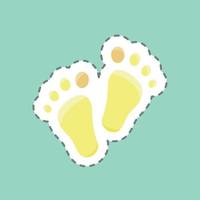 Sticker line cut Feet. suitable for Kids symbol. simple design editable. design template vector. simple illustration vector