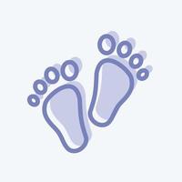 Icon Feet. suitable for Kids symbol. two tone style. simple design editable. design template vector. simple illustration vector