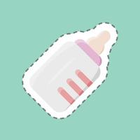 Sticker line cut Baby Bottle. suitable for Kids symbol. simple design editable. design template vector. simple illustration vector