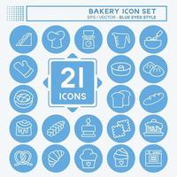 Icon Set Bakery. suitable for Bakery symbol. blue eyes style. simple design editable. design template vector. simple illustration
