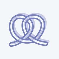 icono de pretzel. adecuado para el símbolo de panadería. estilo de dos tonos. diseño simple editable. vector de plantilla de diseño. ilustración sencilla