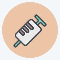 Icon Syringe. suitable for medicine symbol. color mate style. simple design editable. design template vector. simple illustration vector