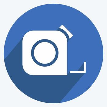 cinta métrica de icono. adecuado para la construcción de símbolo. estilo de sombra larga. diseño simple editable. vector de plantilla de diseño. ilustración sencilla