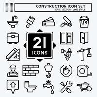 Icon Set Construction. suitable for building symbol. line style. simple design editable. design template vector. simple illustration vector