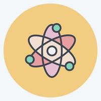 Icon Atomic Energy. suitable for education symbol. color mate style. simple design editable. design template vector. simple illustration vector