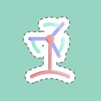 Sticker line cut Wind Turbine. suitable for education symbol. simple design editable. design template vector. simple illustration vector