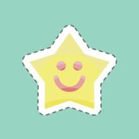 Sticker line cut Sleeping Light. suitable for Kids symbol. simple design editable. design template vector. simple illustration vector
