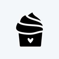 Icon Cupcake. suitable for Bakery symbol. glyph style. simple design editable. design template vector. simple illustration vector