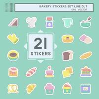 Stickers line cut Set Bakery. suitable for Bakery symbol. simple design editable. design template vector. simple illustration vector