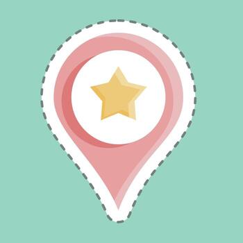 Sticker line cut Location. suitable for education. simple design editable. design template vector. simple illustration vector