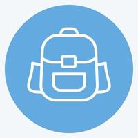 Icon Backpack. suitable for education symbol. blue eyes style. simple design editable. design template vector. simple illustration vector