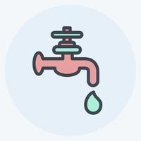 Icon Water Supply. suitable for building symbol. color mate style. simple design editable. design template vector. simple illustration vector