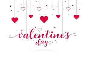 Happy valentine's day background with heart and love typography, happy valentines day calligraphy vector illustration