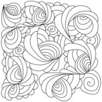 Abstract contour coloring page with curls and waves, meditative patterns with fantasy lines vector