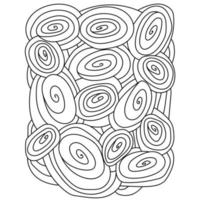 Abstract coloring page, meditative spirals and circles for creativity vector