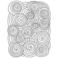 Abstract coloring page, meditative spirals and circles for creativity vector