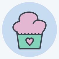 Icon Muffin. suitable for Bakery symbol. color mate style. simple design editable. design template vector. simple illustration vector