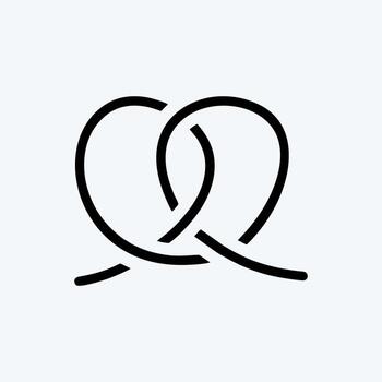 icono de pretzel. adecuado para el símbolo de panadería. estilo de glifo. diseño simple editable. vector de plantilla de diseño. ilustración sencilla