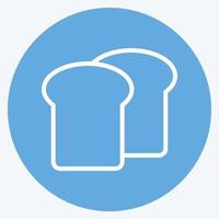 Icon Toast Bread. suitable for Bakery symbol. blue eyes style. simple design editable. design template vector. simple illustration vector