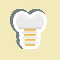 pegatina implante dental. adecuado para el símbolo de la medicina. diseño simple editable. vector de plantilla de diseño. ilustración sencilla
