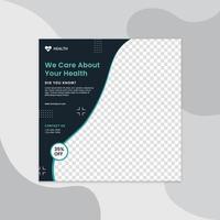 plantilla de clínica de salud médica para plantilla de vector de publicación de redes sociales. plantilla de publicación de redes sociales médicas. banner de redes sociales médicas o banner de publicación de redes sociales cuadradas.