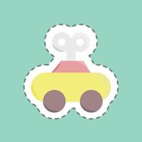 Sticker line cut Clockwork Car. suitable for Kids symbol. simple design editable. design template vector. simple illustration vector