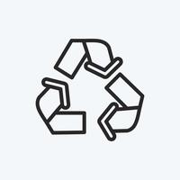 reciclaje de iconos. adecuado para el símbolo de la educación. estilo de línea diseño simple editable. vector de plantilla de diseño. ilustración sencilla