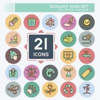 Icon Set Ecology. suitable for education symbol. flat style. simple design editable. design template vector. simple illustration vector