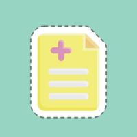 Sticker line cut Medical Report. suitable for medicine symbol. simple design editable. design template vector. simple illustration vector