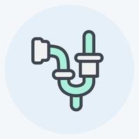 Icon Plumbing. suitable for building symbol. color mate style. simple design editable. design template vector. simple illustration vector