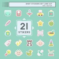 Stickers line cut Set Baby. suitable for Kids symbol. simple design editable. design template vector. simple illustration vector