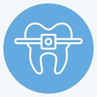 Icon Braces. suitable for medicine symbol. blue eyes style. simple design editable. design template vector. simple illustration vector