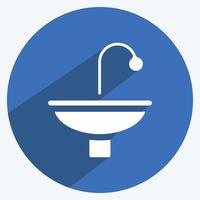 Icon Sinks. suitable for building symbol. long shadow style. simple design editable. design template vector. simple illustration vector