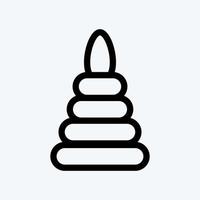 Icon Toy Pyramid. suitable for Kids symbol. line style. simple design editable. design template vector. simple illustration vector