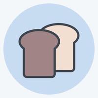 icono de pan tostado. adecuado para el símbolo de panadería. estilo compañero de color. diseño simple editable. vector de plantilla de diseño. ilustración sencilla