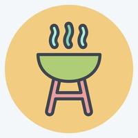 Icon Grill. suitable for education symbol. color mate style. simple design editable. design template vector. simple illustration vector