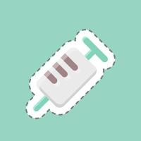 Sticker line cut Syringe. suitable for medicine symbol. simple design editable. design template vector. simple illustration vector