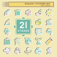 Sticker Set Ecology. suitable for education symbol. simple design editable. design template vector. simple illustration